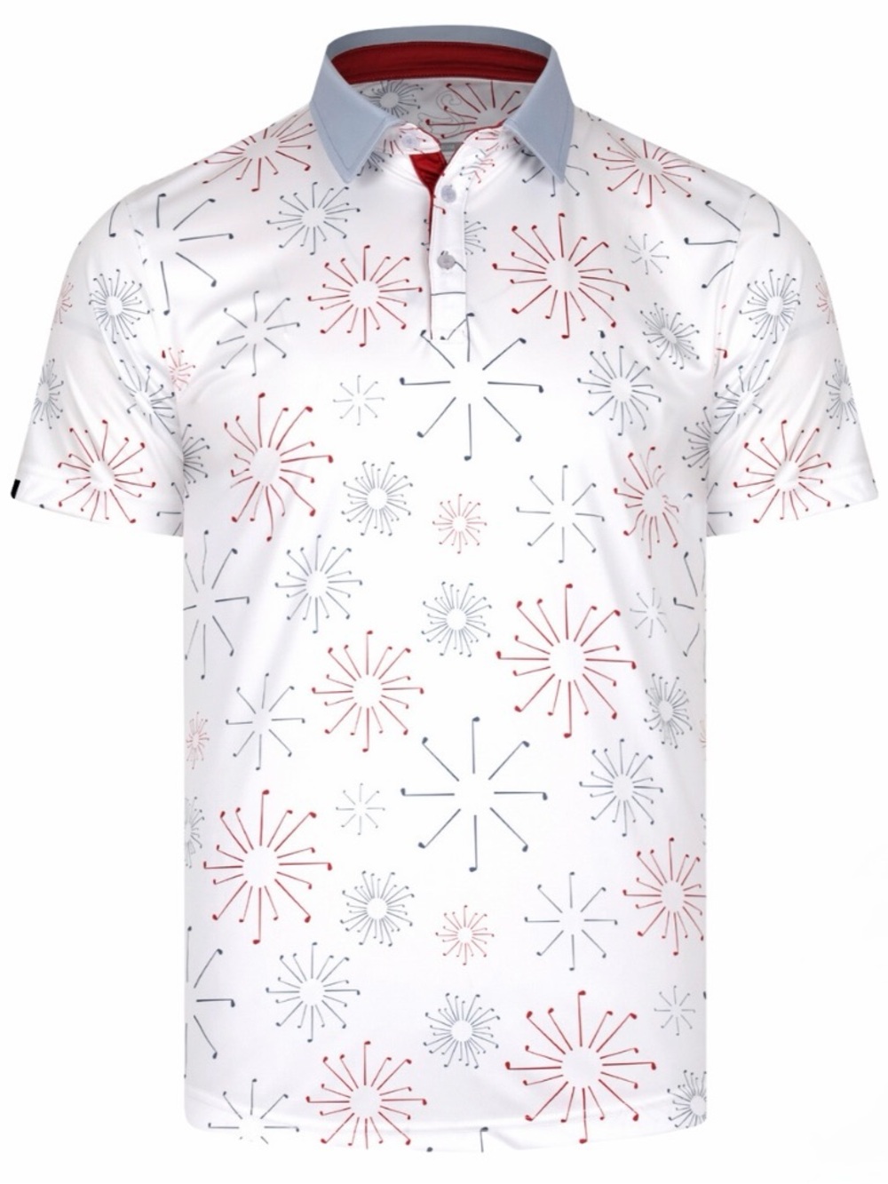 Swannies Men’s XL Bruce White Red Blue Golf Club Pelican Lakes Polo Shirt